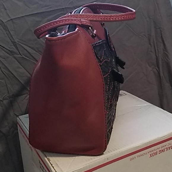 Hand leather craft tote bag - Picture 2 of 4